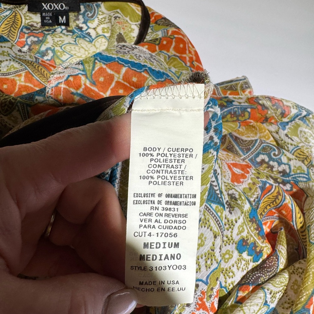 Vintage Y2K XOXO Sheer Boho Peasant Hippie Dainty Tie Waist Blouse Size Medium - Picture 10 of 12